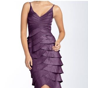 Adrianna Papell Purpe Ruffle Cocktail Dress